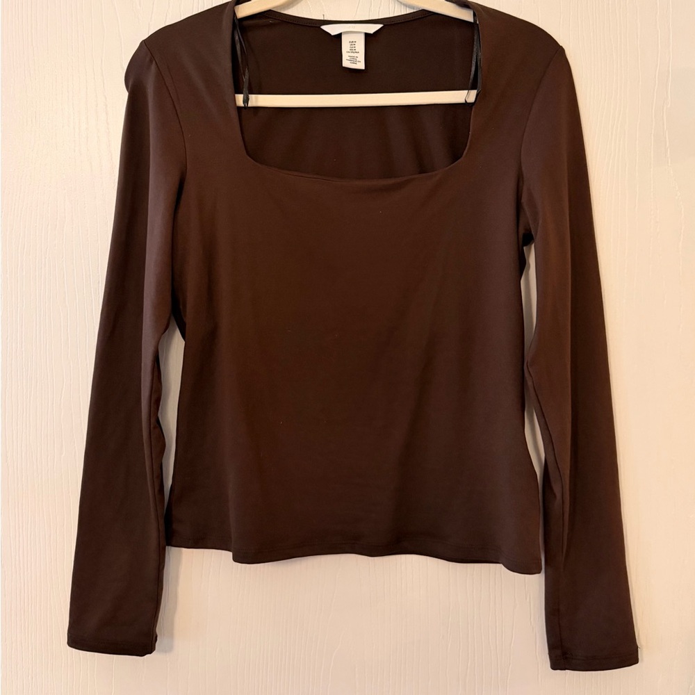 H&M Chocolate Long Sleeve Top